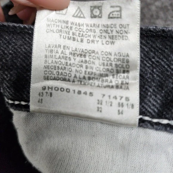 Wrangler Authentic Jeans Mens 42x32 Black Straight Leg Cotton 97601CB - Picture 6 of 6